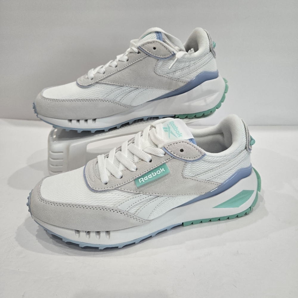 Reebok Suede Forte Racer Womens Sneakers Size 8 Blue Aqua Natural AR30155W